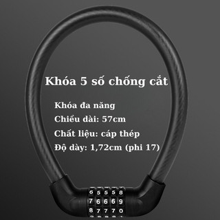 Khóa Xe Đạp Thể Thao Chống Trộm Khóa Dây Treo Yên Xe Đạp 4 Số Xoay Mã Khóa Tránh Mất Chìa Khóa