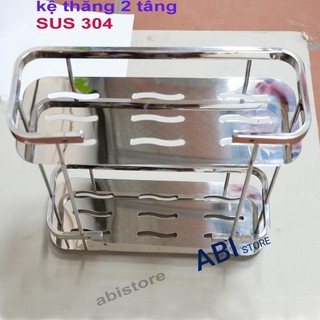 KỆ INOX 304 HÀNG CHUẨN, KỆ 2 TẦNG NHÀ TẮM THẲNG GIÁ RẺ ĐẸP CAO CẤP HÀ NỘI