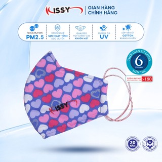 Khẩu Trang Kissy Người Lớn Size M Cho Nữ Mẫu Trái Tim Hồng