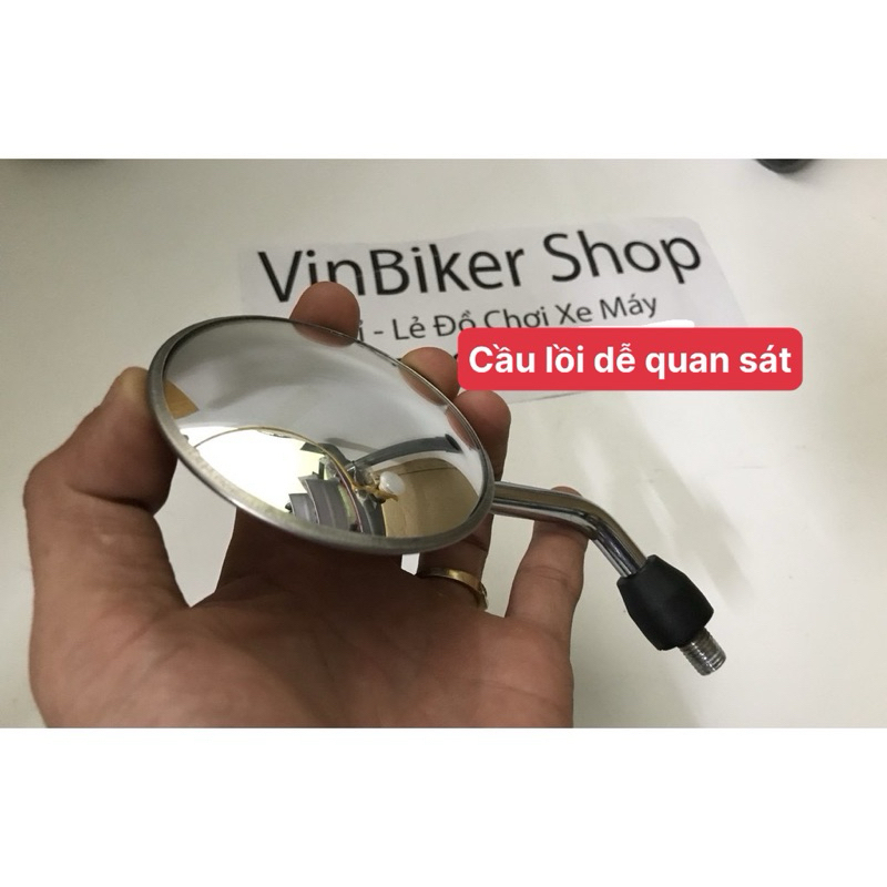 Gương Tròn Xe Máy cầu lồi góc rộng gắn xe máy cực đẹp Chân 8ly và 10ly