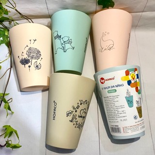 Bộ 5 ly nhựa đa năng HPB26 HOFACO IN HÌNH DỄ THƯƠNG 5 CÁI/ BỊCH bằng nhựa