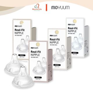 Núm ti bình sữa MOYUUM cho bé, núm bình ty silicone thay thế size 1, 2, 3 và 4 - Monnie Kids