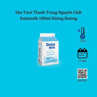 Sữa tươi thanh trùng đà lạt milk 180ml
