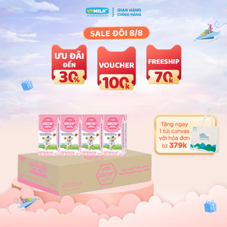 Sữa tiệt trùng VPMilk Grow+ vị dâu 110ml (thùng 48 hộp)