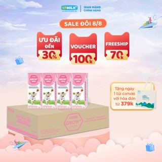 Sữa tiệt trùng VPMilk Grow+ vị dâu 180ml (thùng 48 hộp)