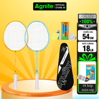 Bộ 2 vợt cầu lông TRẺ EM - HỌC SINH cao cấp Agnite, nhẹ, bền, đẹp - tặng kèm túi và hộp cầu, quấn cán