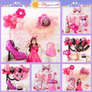 Set trang trí sinh nhật chủ đề Barbie siêu hot, set trang trí sinh nhật cho bé gái