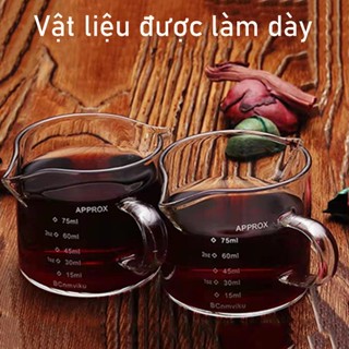 Giao hàng tận nơi |   Cốc Đong , Ly Đong Cafe Espresso, Ca Đong , Ca Rót Thủy Tinh Có Vạch Định Lượng espresso glass