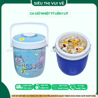  bình giữ nhiệt 1 lít nhựa Tân Lập Thành nhỏ gọn dùng đựng cà phê trà sữa 