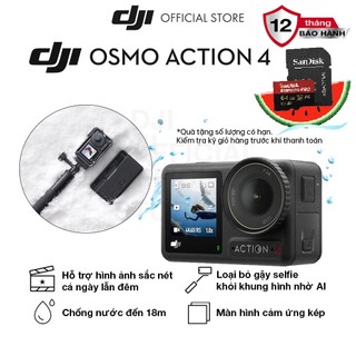 Camera hành động DJI Osmo Action 4 máy quay hành trình 4K 120fps, góc siêu rộng, hoạt động tốt nhiệt độ thấp (DJI OA 4)