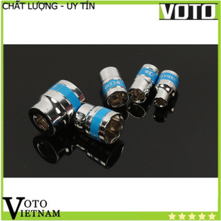 Bộ 8 Đầu khẩu mở ốc lục giác 1/2 bằng thép c45 đường kính 8-22mm màu bạc Voto