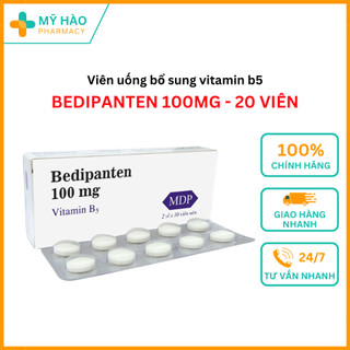 Viên Uống Bedipanten Vitamin B5 100mg - Kích Thích Mọc Tóc, Nuôi Dưỡng Tóc Khỏe (Hộp 20 Viên)