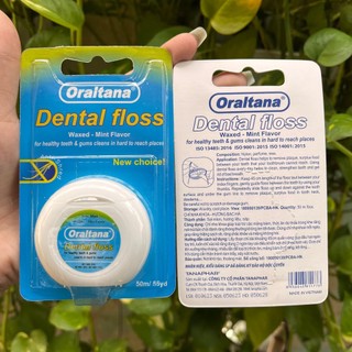 Chỉ nha khoa Oraltana 50m/ Cuộn - Chỉ nha khoa hương bạc hà Oraltana Dental Floss Tanaphar