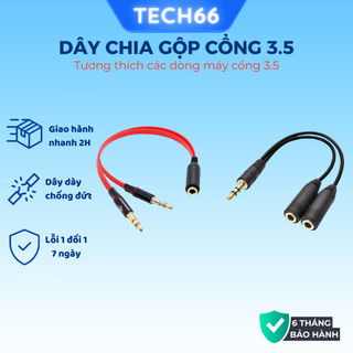  Dây Cáp gộp 2 cổng 3.5mm audio và mic Jack chia tai nghe cổng 3.5 