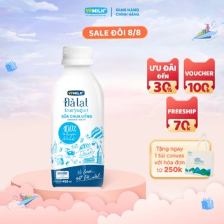 [CHỈ GIAO 2 GIỜ TẠI TP. Hồ Chí Minh] Sữa chua uống VPMilk Đà Lạt True Yogurt - chai 450ml