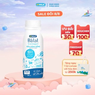 [CHỈ GIAO 2 GIỜ TẠI TP. Hồ Chí Minh] Sữa chua uống VPMilk Đà Lạt True Yogurt - chai 200ml