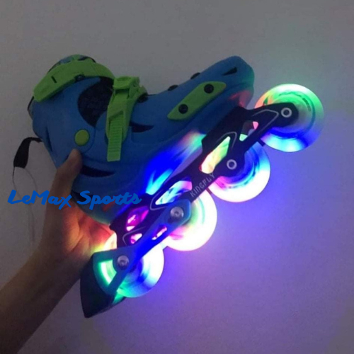 Giày patin trẻ em bánh cao su, patin có bánh phát sáng, Patin Kingfly trẻ em. Giày trượt patin cho b
