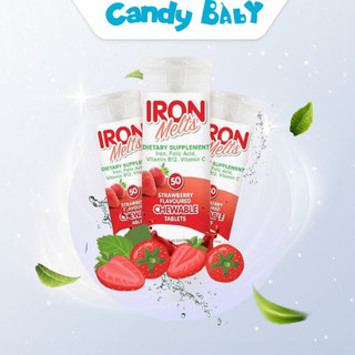 Viên sắt ngậm Iron Melts vị dâu 50 viên của Úc cho mẹ
