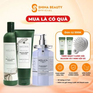 Combo chăm sóc tóc rụng hư tổn Dầu hấp tóc Phục hồi liên kết tóc Weilaiya và Cặp gội xả gừng chăm sóc tóc dầu bết khô xơ