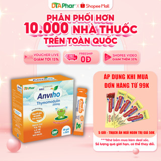 Siro Anviho Cam hỗ trợ giảm ho đau rát họng khản tiếng do ho kéo dài Hộp 30 gói