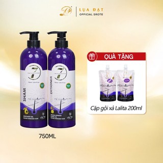 Dầu Gội Và Dầu Xả LALITA,Dầu Cặp Siêu Mềm Mượt Giảm Rụng Tóc,Phục Hồi Tóc Khô Xơ,Hư Tổn 750ml