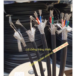 Dây tín hiệu điều khiển 2 lõi, 3 lõi, 4 lõi, 5 lõi, 6 lõi, 8 lõi, 10 lõi hàng nhập khẩu. Dây điện tròn có lưới