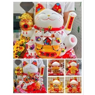 Mèo thần tài vẫy tay xài điện cao 38cm Giá Sỉ Tại Kho
