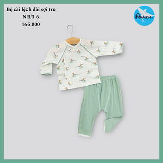  Bộ dài tay cài lệch chất liệu mềm mát cho bé sơ sinh ( mẫu mới )