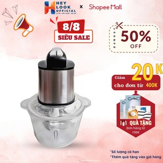 Máy xay thịt thực phẩm GODWELL công suất 300W, cối thủy tinh, 4 lưỡi dao bén, 3 nấc điều chỉnh