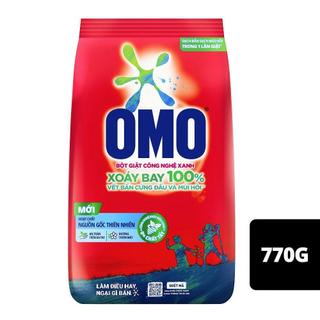 Bột giặt Omo Xoáy Bay 100% Vết Bẩn Công Nghệ Giặt Xanh 770gr
