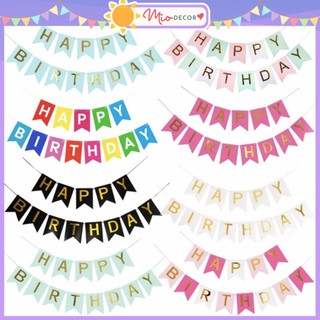 Dây cờ đuôi cá Happy BirthDay, dây chữ HPBD giấy