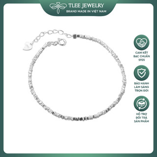 Lắc tay bạc nữ TLEE, vòng tay hạt vỡ trơn cá tính TLEE JEWELRY LT0308