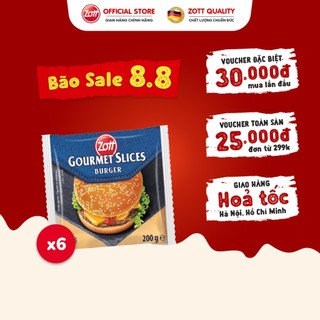 Combo 6 túi phô mai lát zott gourmet slices burger nhập đức