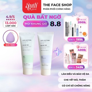 Kem lót kiềm dầu và hiệu chỉnh tông da The Face Shop Air Cotton Makeup Base SPF30 PA++ TFS 40ml