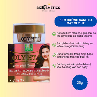 Kem giữ ẩm dưỡng trắng da ngăn ngừa lão hoá làm mịn da chống nắng  8 trong 1 OLY HT 25g