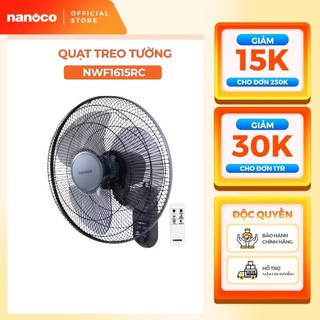 Quạt treo tường nanoco model nwf1615rc-gr màu ghi