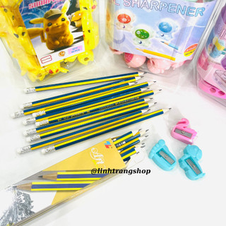 Hộp 10 chiếc bút chì gỗ hb/2b thiên long