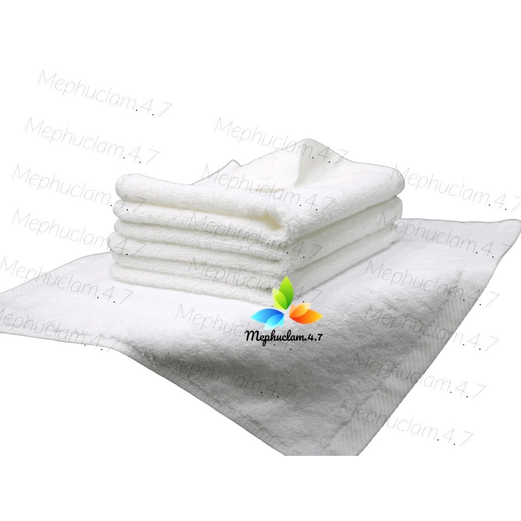 Combo 5 khăn mặt trắng 30x50cm