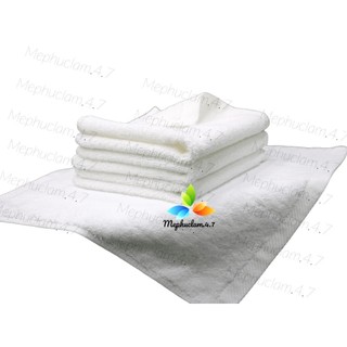 Combo 5 khăn mặt trắng 30x50cm