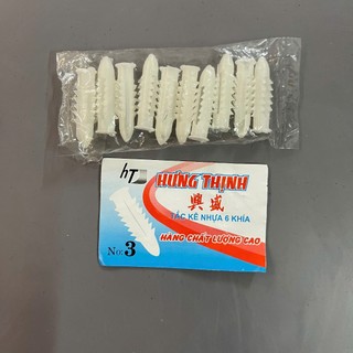 Vít Sắt, Nở Nhựa Hưng Thịnh 3cm và 4cm (10 Vít + 10 Nở)