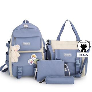 Set balo 4 món siêu đẹp, tiện lợi MiniCat BL465 ( không có móc gấu)