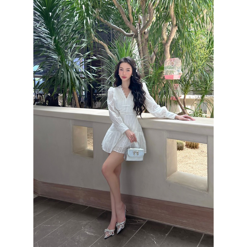 COQUI - Váy thiết kế nữ tay dài, dáng xòe ngắn tiểu thư sang trọng trẻ trung thanh lịch LAGOM DRESS | BigBuy360 - bigbuy360.vn