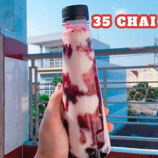 35 chai nhựa pet tam giác nắp đen 330ml