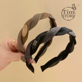 Bờm cài tóc đen nâu vintage thiết kế sang trọng TÍM STORE phụ kiện tóc thời trang
