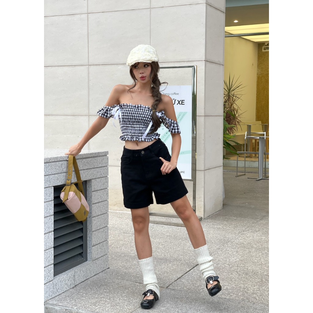 Calem Club - Quần short lửng WAIST năng động mùa hè chất Kaki Jean dáng ngắn trên gối | BigBuy360 - bigbuy360.vn