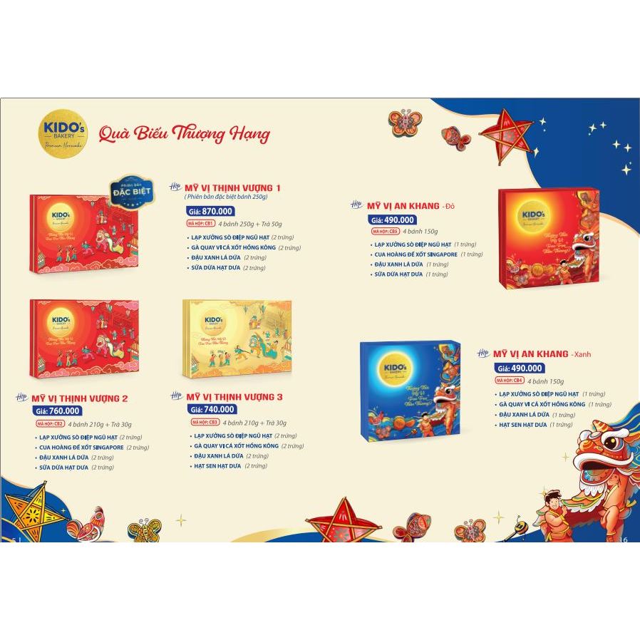 [Giá ưu đãi] [Có sẵn] [Chính hãng] Hộp Bánh Trung Thu KIDO's Bakery BST quà biếu cao cấp - bánh thượ