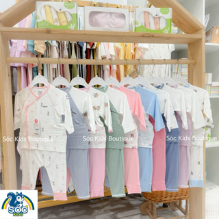 [Avaler] Bộ quần áo dài tay cho bé sơ sinh 3-7kg chất sợi tre mềm mại chính hãng mẫu mới