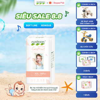 Tã Bỉm Quần Hữu Cơ Nateen GENIOUS Dòng Cải Tiến Cao Cấp Châu Âu Size XXL38 (14,5 - 17 kg)