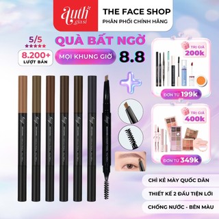 Chì kẻ mày TFS Designing Eyebrow Pencil The Face Shop 2 đầu 01-06 kẻ cực thích