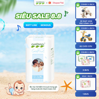 Tã Bỉm Dán Hữu Cơ Nateen GENIOUS Dòng Cải Tiến Cao Cấp Châu Âu Size XL38 (11 - 13kg)